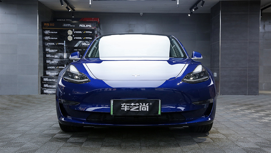 特斯拉Model 3选择车艺尚，施工隐形车衣案例分享